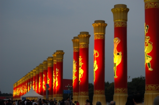 Tianenmen Square columns, National Day, 2009 (PRC's 60th anniversary)